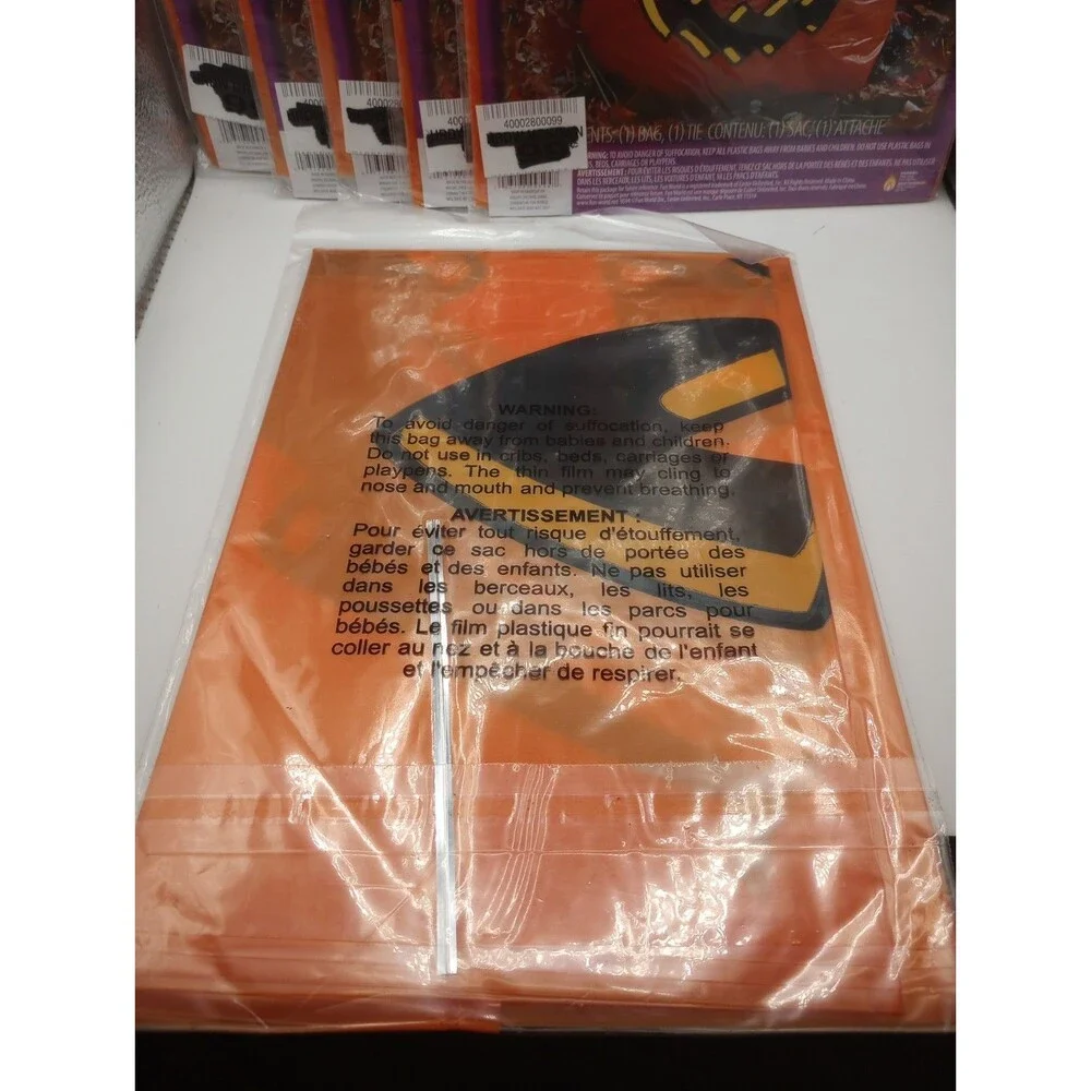 NEW Set 6 Fun world Lawn Bag Jack O Lantern Pumpkin Leaf Halloween Reusable XL